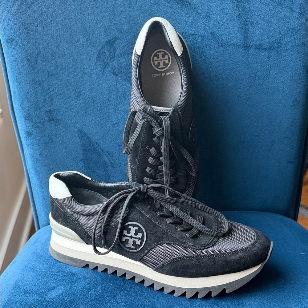 Tory Burch Black and White  Low-Top Sneakers